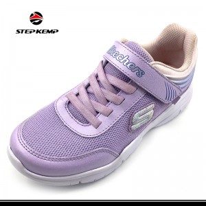 Skechers Kids Breathable Girls Purple Sneakers Non-Slip Sport Shoes
