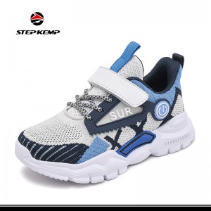 Новая модная детская удобная дышащая спортивная обувь с сеткой Flyknit