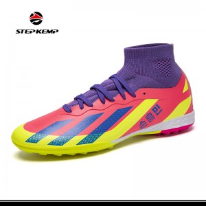Soccer Cleats for Mens Womens Turf Soccer Shoes Indoor Footall Cleats High Ankle TF FG Football Boots Wide Training Sneaker
