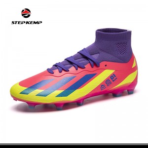 Soccer Cleats for Mens Womens Turf Soccer Shoes Indoor Footall Cleats High Ankle TF FG Football Boots Wide Training Sneaker