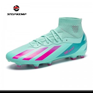 Pêlavên Futbolê ji bo Mens Jinan Turf Shoes Futbolê Indoor Footall Cleats High Ankle TF FG Fotbol Boots Wide Training Sneaker