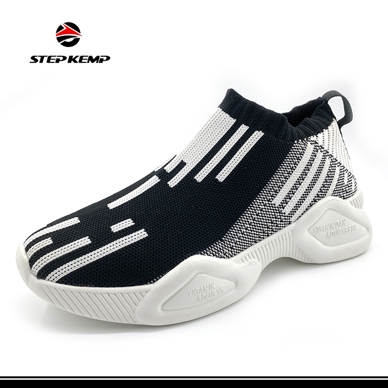 Casual Running Shoe with Breathable Flyknit Upper and Comfortable MD Sole