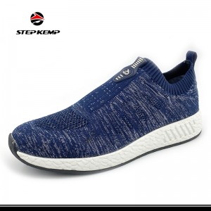 Disinn ġdid Flyknit Upper Men Gym Sports Running Sneaker Sock Shoes