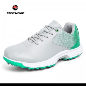 Jauna dizaina pielāgota vīriešu golfa apavi ar ūdensnecaurlaidīgiem gumijas PU tapas
