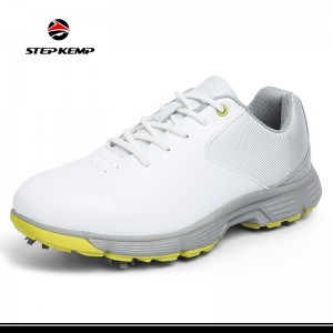 Këpucë golfi me dizajn të ri me porosi për burra, gra të papërshkueshme nga uji, PU Spikes