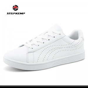 Women New Flat Bottomed Fashion Leather White Versatile Board Shoes
