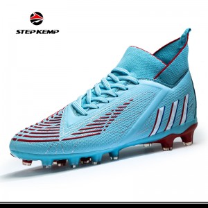 Professional High Top Rubber TPU Sole Football Boots Men Soccer Shoes