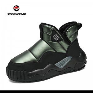 Men′s Waterproof Snow Boots Warm Mid-Calf Winter Shoes