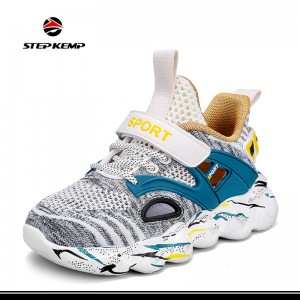 Boys Girls Kids' Sneakers Knitted Mesh Sports Breathable Lightweight Running Shoes