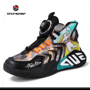 Fashionable Breathable Kids Sneakers Comfortable Children Basketball Shoes