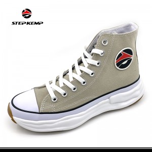 Womens Canvas Sneakers High Top Fashion Casual Walking Chunky Shoes