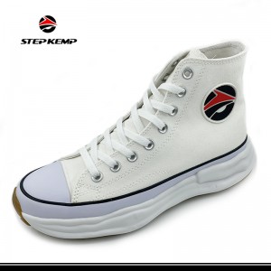 Womens Canvas Sneakers High Top Fashion Casual Walking Chunky Shoes