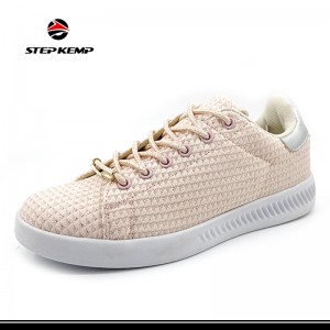 Wholesale Lightweight Women Sneakers Breathable Flyknit Sport Shoes