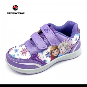 Kids Fashion Sneaker for Girls Disney Footwear PU Upper Shoes