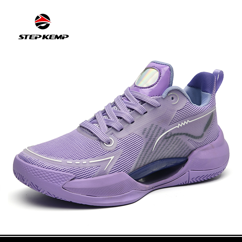 Couples Basketball Sneakers Durable Lace-up Non-Slip Running Shoes