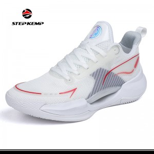 High Top Men′s Basketball Sneaker Breathable Non-Slip Outdoor Running Shoes