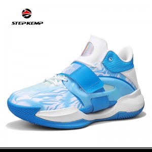 High Top Sneakers White Blue Pink Basketball Men Sports Shoes