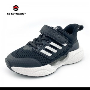 Malalaki/Maliliit na Bata Babae Mga Lalaki Tennis Breathable Black Sport Running Shoes
