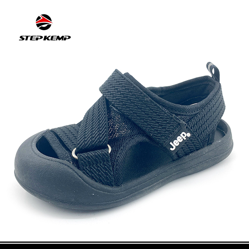 Children Black Custom Suaicheantas Casual Sports Outdoor Summer Slide Sandals