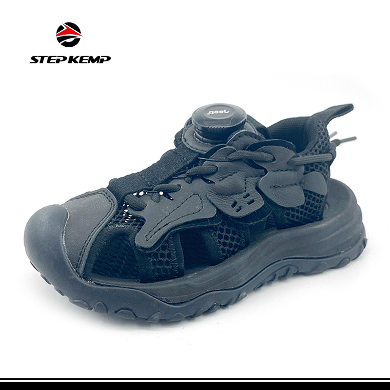 Boys Black Sports Sandals Summer Kids Closed Toe Outdoor Athletic Water Shoes
