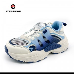 Cov Menyuam Menyuam Yaus Casual Mesh Breathable Trend Fashion Children's Basketball Running Shoes