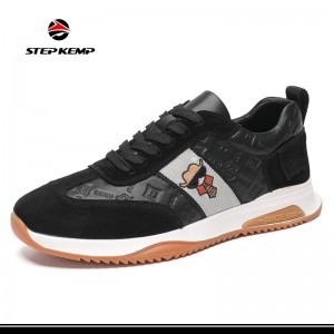 I-Lace-up High Quality Breathable Sneakers Cow Leather Casual Shoes