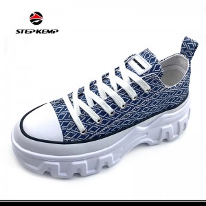 Low Top Heightened Sole Sports Causal Fashion Sneakers Canvas Walking Shoes
