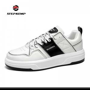 Mens Women White Casual Fashion Sneakers Low Top Lace up Shoes
