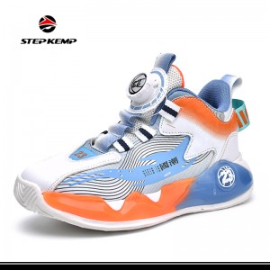 Yeni Ürünler Renkli Tasarım Çocuk Spor Ayakkabı Platformu Rahat Yürüyüş Basketbol Ayakkabıları