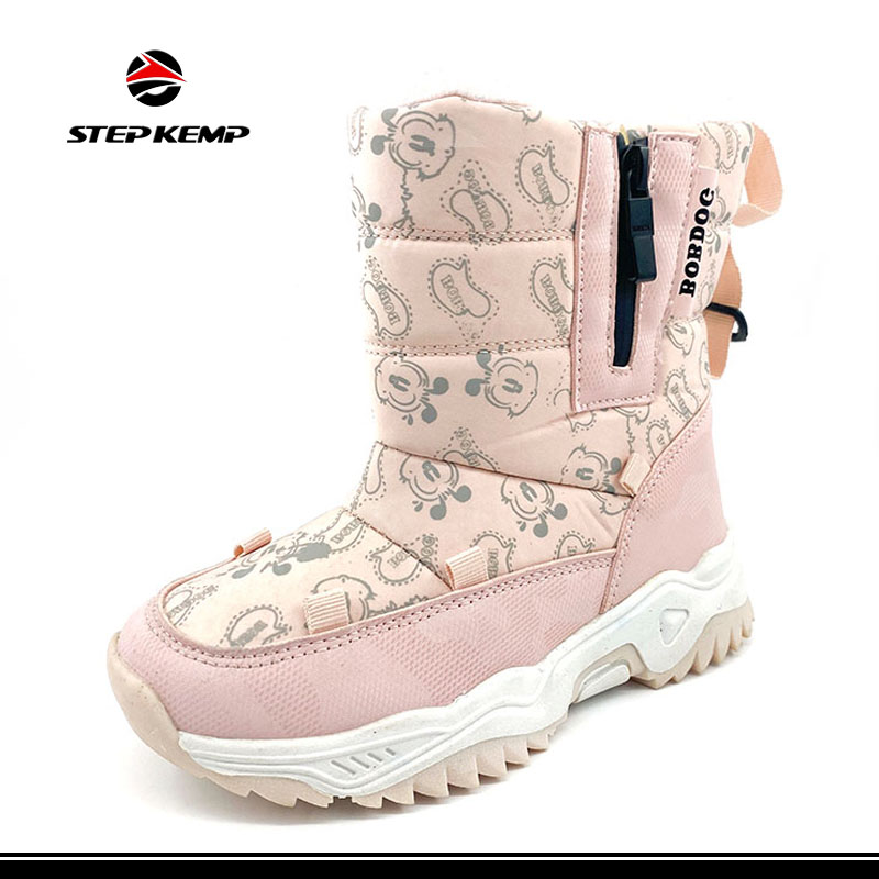 Children′s Snow Boots New Arrival Winter Padded Cotton Warm Non-Slip Ankle Boots