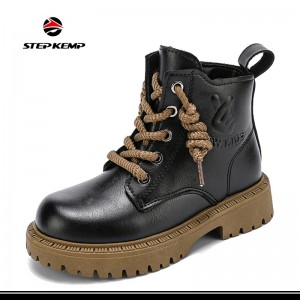 Kids Ankle Boots Balaich Nigheanan Lace Up Work Boots Winter Shoes Casual