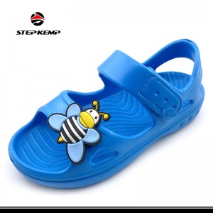 Ụmụaka akpụkpọ ụkwụ na-ekpo ọkụ n'oge okpomọkụ Ejiji Flat Kids Shoe Anti-Slip Lovely Slippers