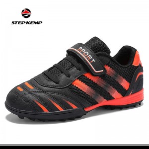 Mga Pambata na Velcro Football Shoes Mesh Upper Breathable Soccer Sneaker