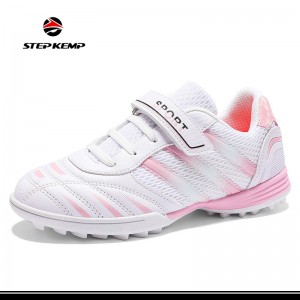 Mga Bata nga Velcro Football Shoes Mesh Upper Breathable Soccer Sneaker