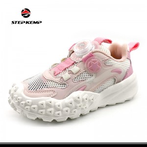 Kids Pink Mesh Athletic Running Shoes Breathable Sport Air Gym Jogging Sneakers