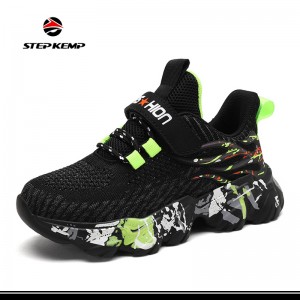 Kids Girls Boy Flyknit Tennis Sport Running Sneakers Casual Walking Fashion Sneakers