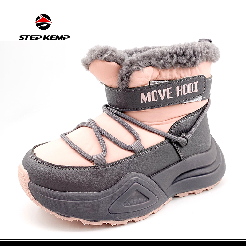 Fashion Outdoor Waterproof Children Shoes Hiking Snow Boots for Girls and Boys