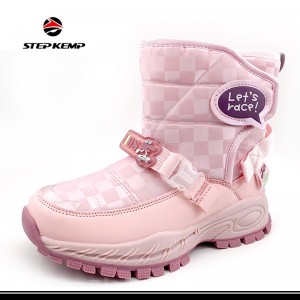 Children′s Snow Boots Winter Shoes Padded Cotton Warm Non-Slip Ankle Boots