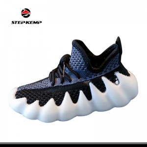 Mga Batang Lalaki nga Grils Flyknit Mesh Komportable nga Breathable Casual Sneakers Octopus Shoes