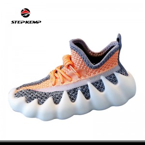 Mga Batang Lalaki nga Grils Flyknit Mesh Komportable nga Breathable Casual Sneakers Octopus Shoes
