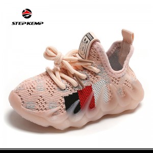 ເດັກຊາຍເດັກຍິງ Unisex Sneakers ກິລາ Tennis ເກີບກິລາແລ່ນ breathable