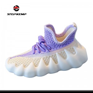 Anak lanang Grils Flyknit Mesh Nyaman Breathable Casual Sneakers Sepatu Gurita