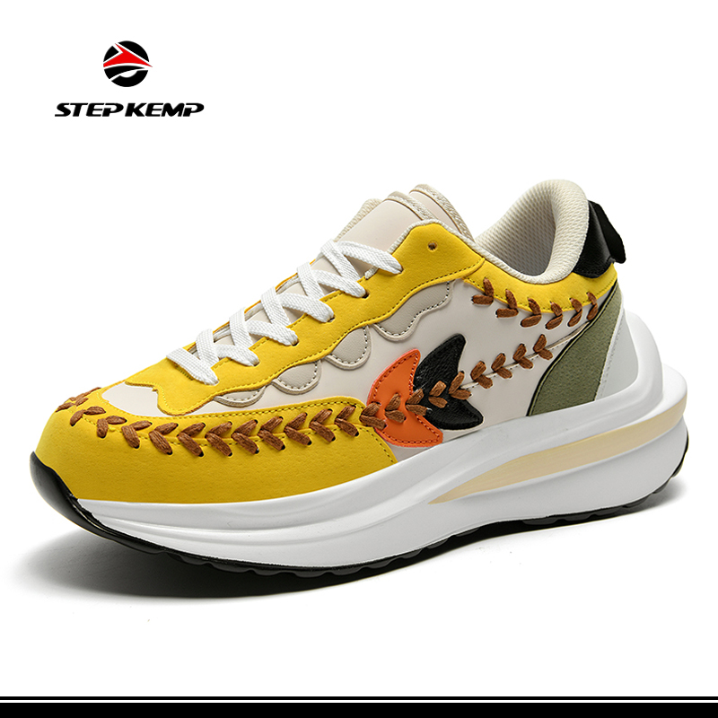 Desain Sneakers Kasual Chunky Custom Minggu Fashion Populer kanggo Sepatu Trendi Gaya Walking
