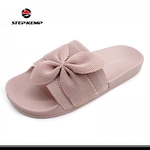 Women Comfortable Non-Slip Fashionable PVC Sole Outdoor and Indoor Bowknot Slippers