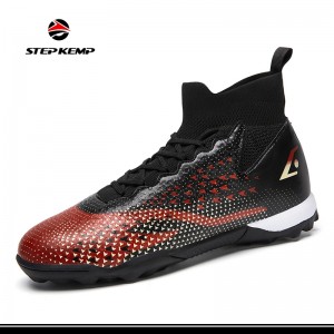 Mens Cleats High-Top Outdoor Turf Football Boots Breathable Athletic Sneaker
