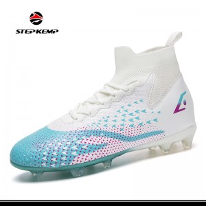 Mens Cleats High-Top Outdoor Turf Football Boots Breathable Athletic Sneaker