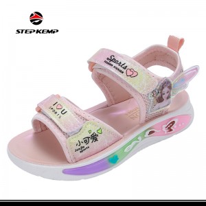 Pink Cartoon Fashion School Sandals para sa Mga Batang Babae