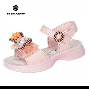 Baby Girls Flat Casual Sandals Leather bi Flower Bowknot