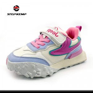 Girls Pink Blue Fabric Sneakers Shoes Running Breathable Lightweight for Kids