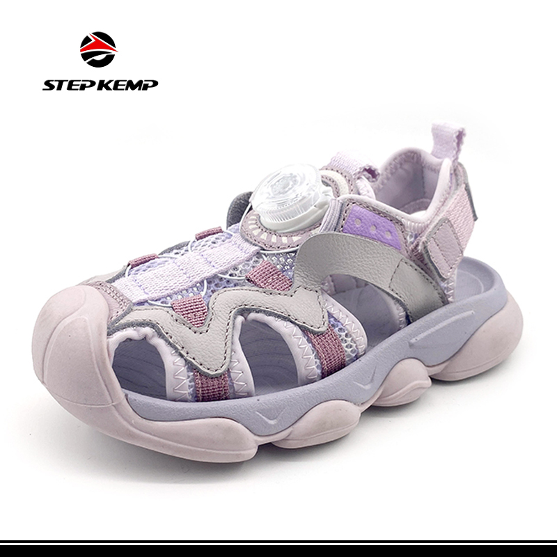 Модні фіолетові літні дитячі спортивні сандалі для дівчат